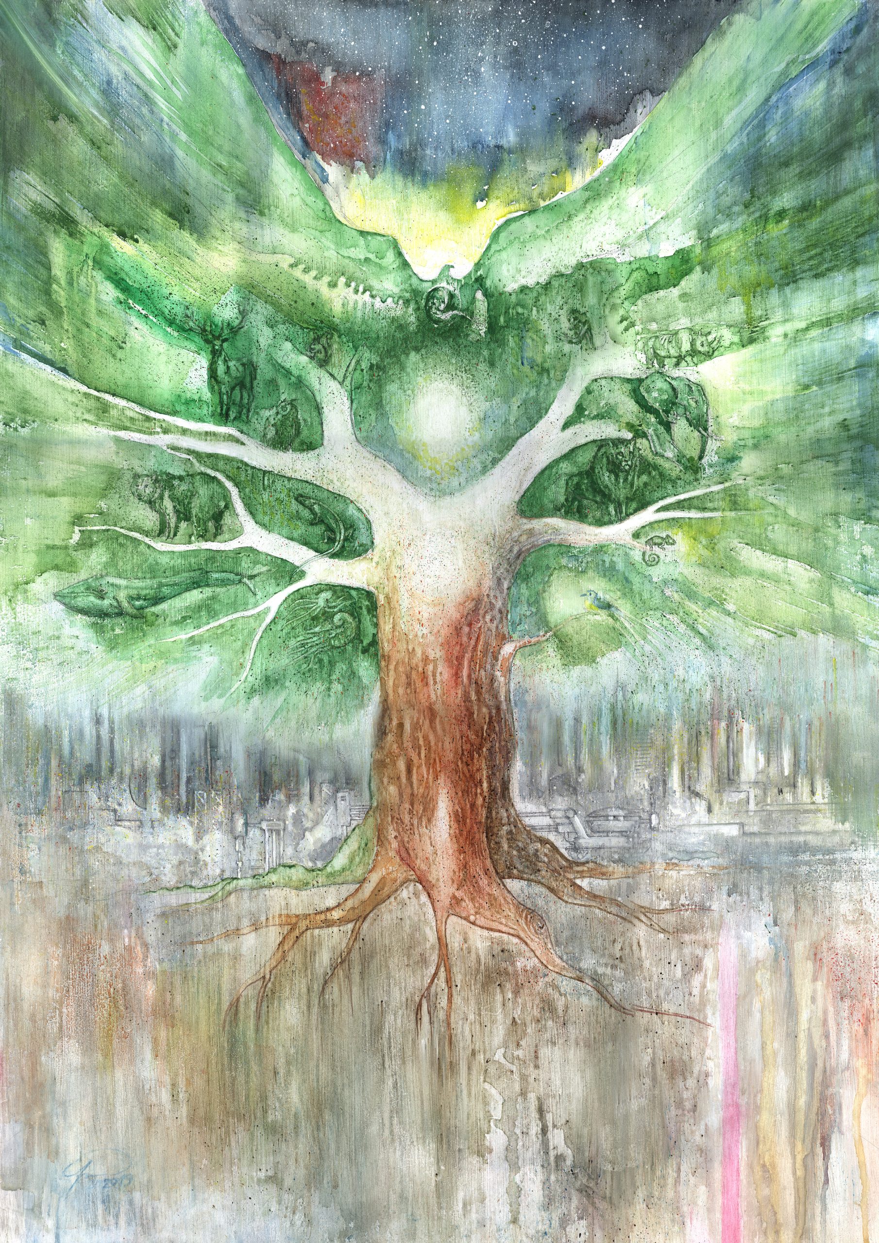 festmeny_aquarell_eletfa_szimbolum